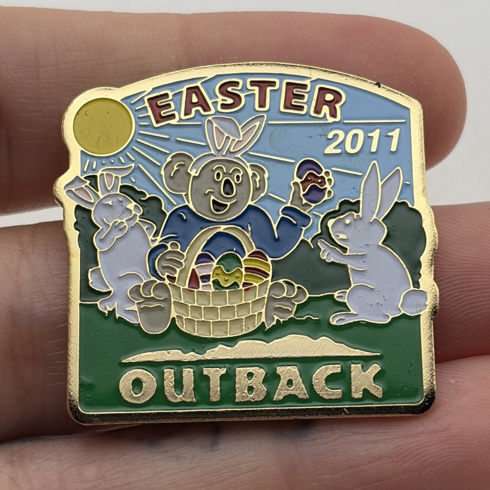 Outback Steakhouse 2011 Easter Koala Bunnies Eggs Lapel Hat Pin